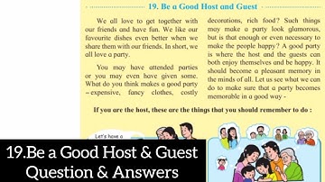 5th class 19. Be a good host and guest question and answers