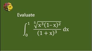 Definite integral solved using algebraic manipulation