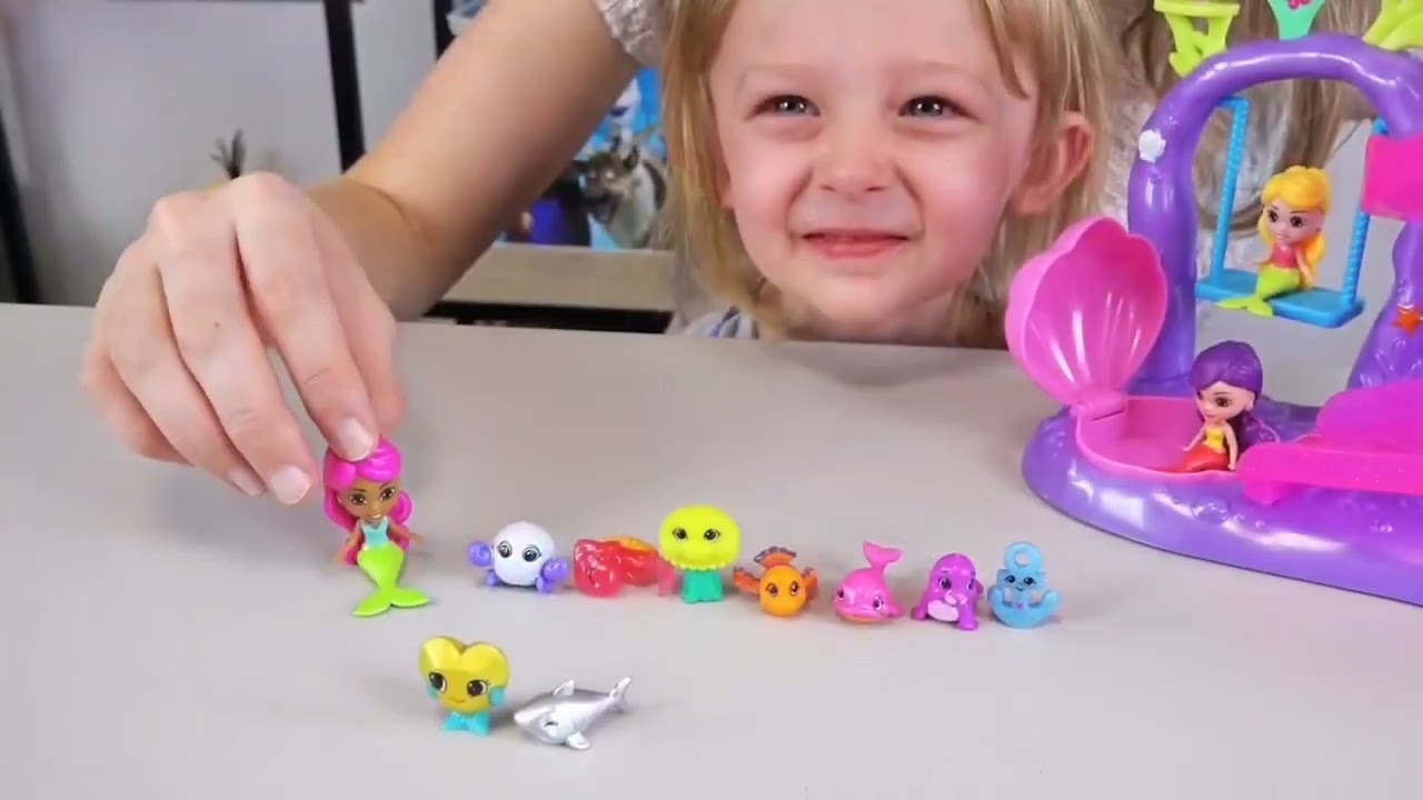 HUGE Splashlings Surprise Egg Toys Splashling Coral Playground Toy for Girls Kinder Playtime