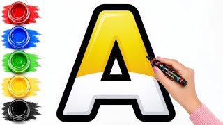 Learn to Draw &amp; Paint Alphabet Capital Letters A to Z for Kids | Easy Step by Step Drawing Tutorial