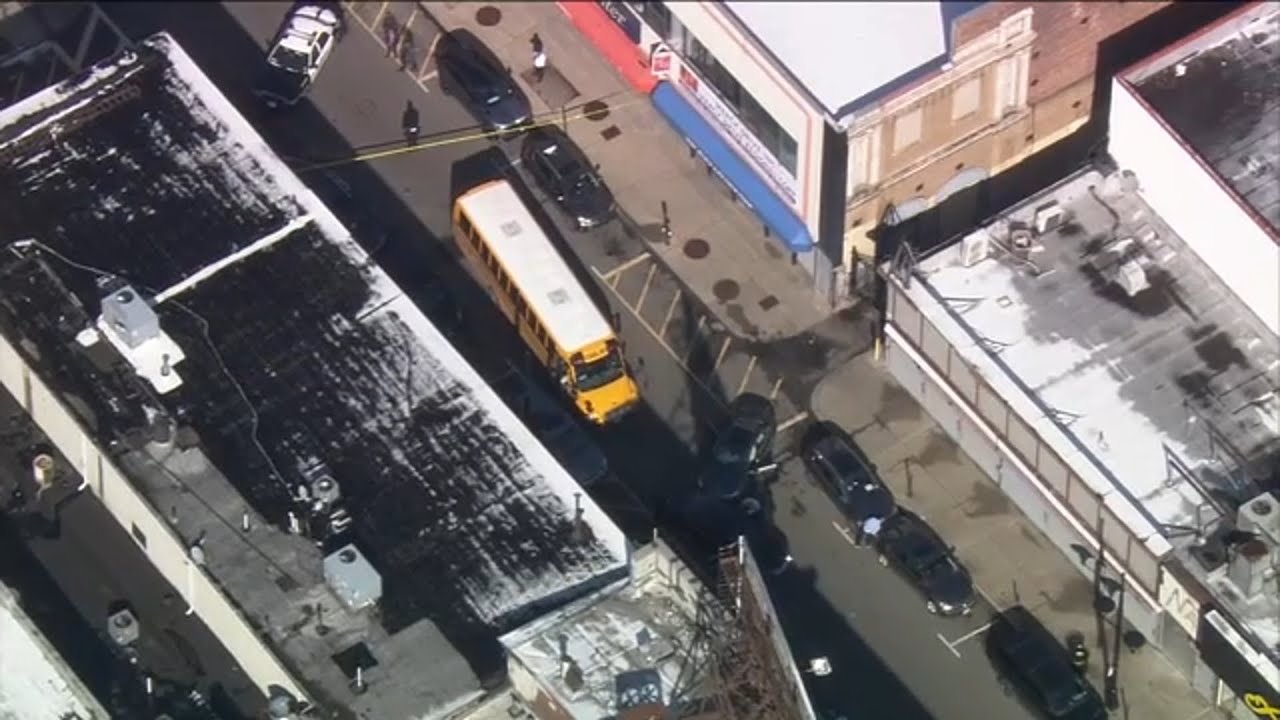Stolen car hits school bus full of kids in Newark - YouTube