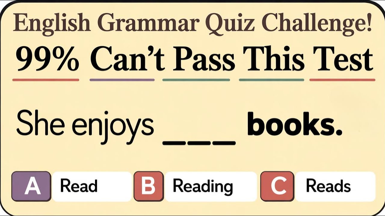English Grammar Quiz Challenge:📙99% Can't Pass This Test - YouTube