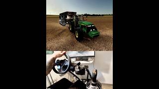 John Deere 8400 + 49m3 wheat Steering Wheel Thrustmaster Farmstick #dkgc #farming #fs25 #tractor