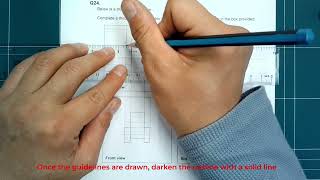 Aqa 2024 Past Exam Question Question 23 3Rd Angle Projection. 6 Marks.