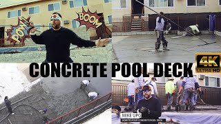 How to Pour Concrete 4K ~ Concrete Swimming Pool Decking ~ Ultimate Pool Guy 4K | 2020