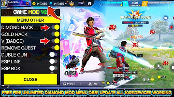 FREE FIRE MOD MENU 🔥 UNLIMITED DIAMOND HACK 😈 FF OB51 UPDATE MOD MENU APK 2025