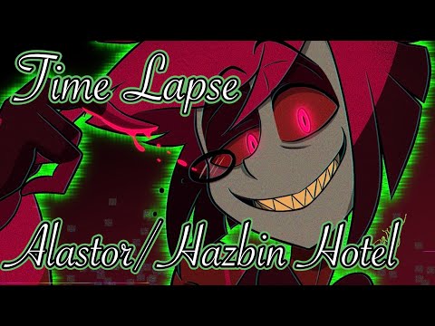 【描いてみた】ハズビンホテルのアラスターを描いてみたｰ/Time LapseｰAlastor from Hazbin Hotel