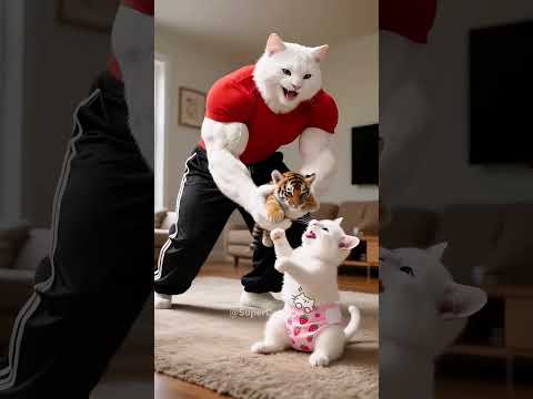 Super cat papa #cat #ai #aishorts #shorts #shortvideo #cats #catsofyoutube #aivideo