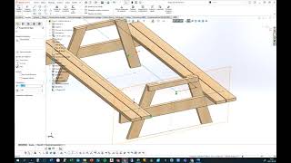 Solidworks, design of a welded mechanical picnic table