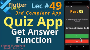flutter in urdu || get answer function || Lec # 49 || Part 08
