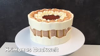 FAULT LINE CAKE Tutorial / Tiramisu Torte /  Chocolate / Schokolade / NO BAKE / With Whippe Cream