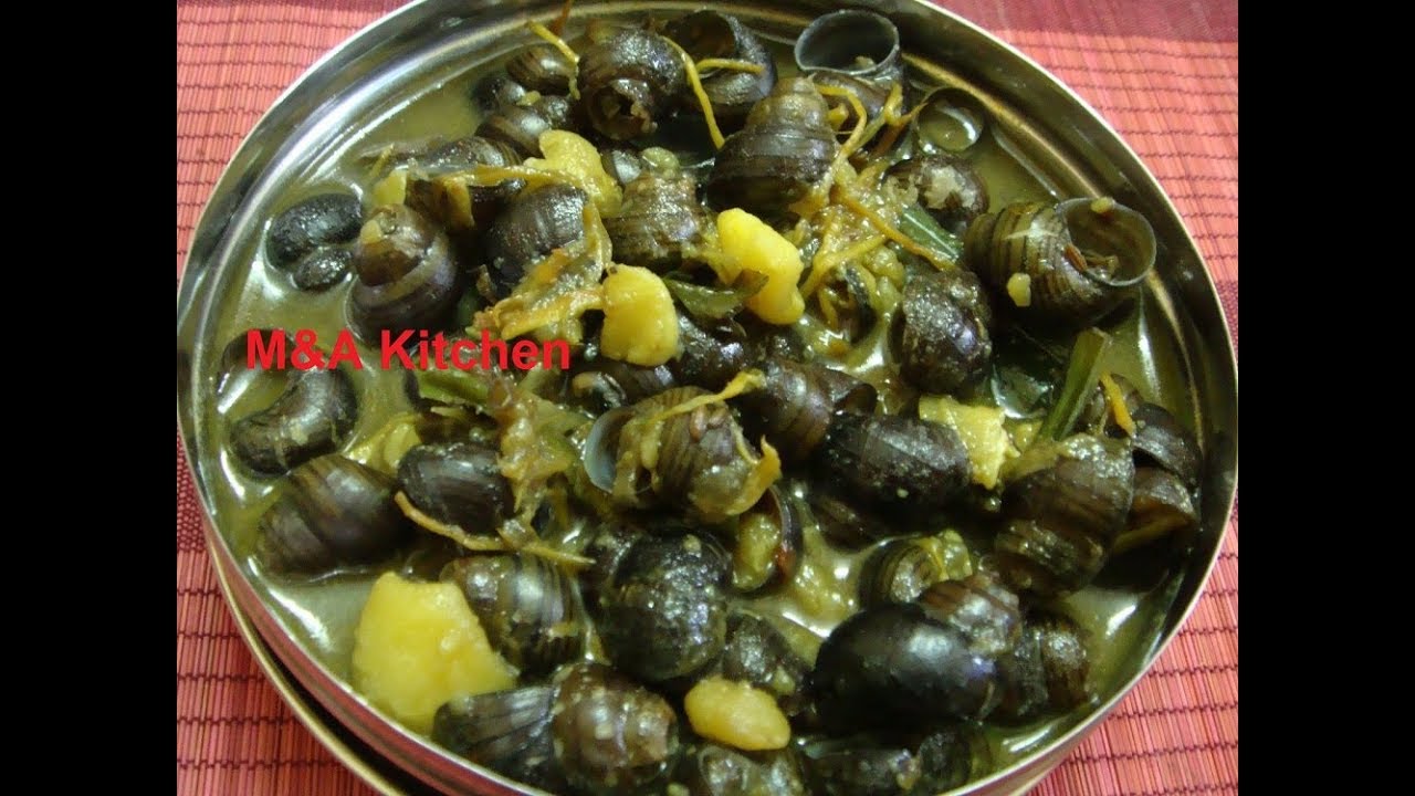 cooking snail curry ( tharoi thongba) for north east indian style YouTube