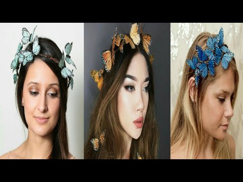 Beautiful butterfly wedding crown for brides ideas 