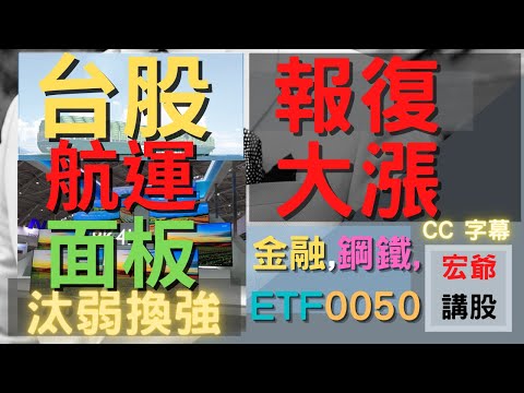 長榮, 陽明, 萬海, 友達, 群創, 彩晶,聯電,中鋼,中鴻,大成鋼, 台積電, 股票, 聚亨,開發金 ETF0050, 航運,鋼鐵,面板,鴻海,金融,股票買賣 |汰弱換強| 08/23【宏