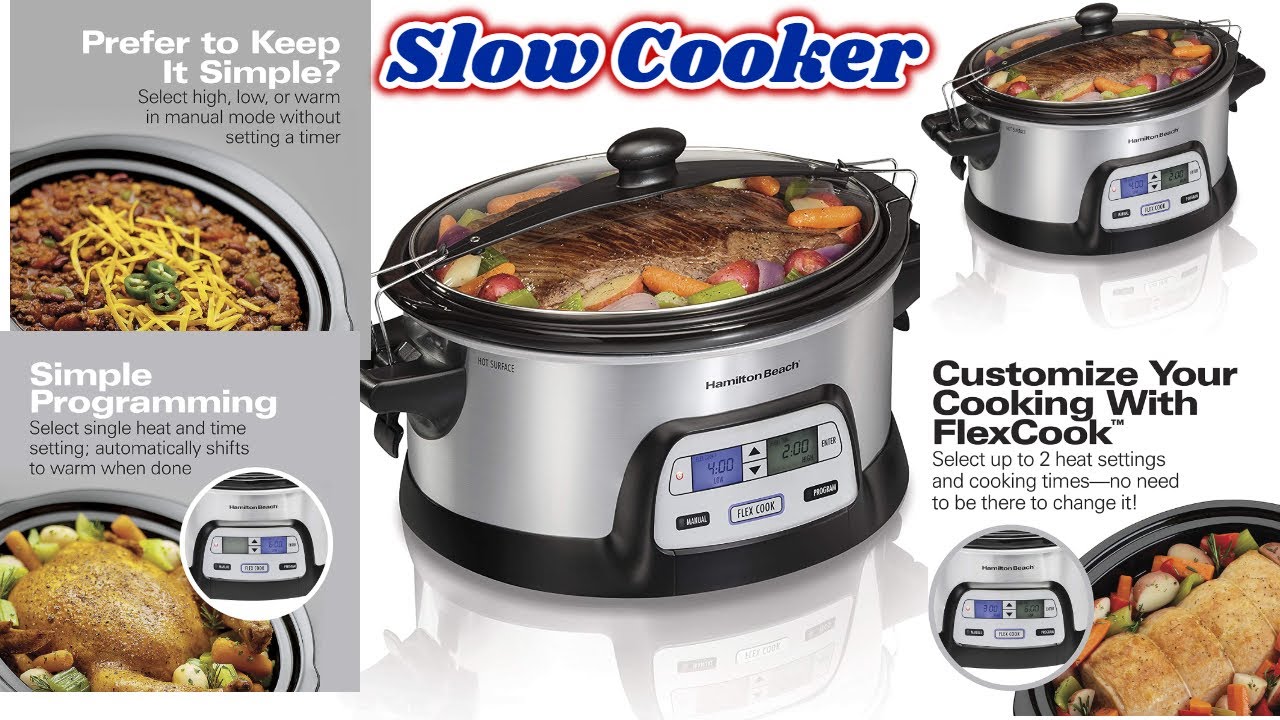 Hamilton Beach 33861 Portable Programmable Slow Cooker, Dishwasher