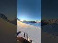 Skiing into the sunset on Overlord Glacier. #mountains #skiing #sunset
