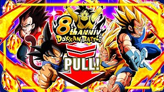 MULTIPLE LRS RAINBOWED?! Global 8th Anniversary LR Goku & Vegeta Summons! (DBZ Dokkan Battle)