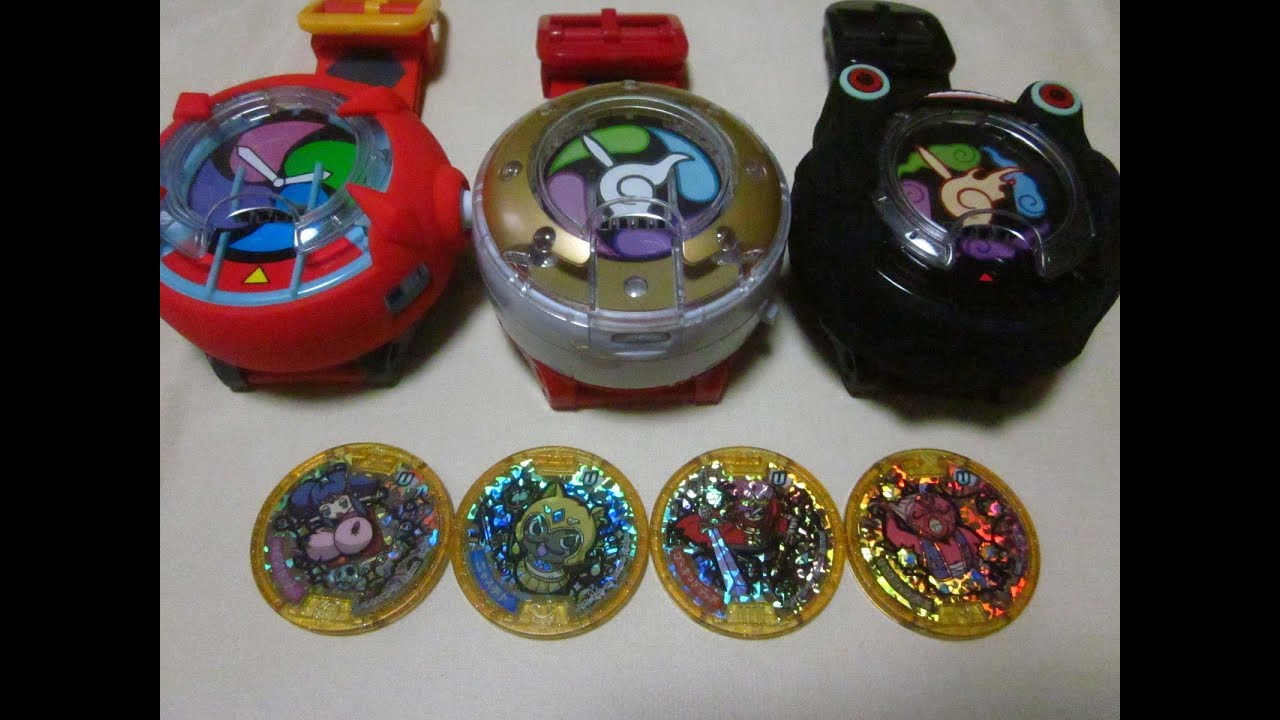 Mystery Legend Yokai all 4 medals Yo-kai Watch Gold Medal Japan Version Sound Voice with QR Code
