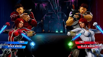 RED CHRIS & BLACK WIDOW VS WHITE CHRIS & BLACK WIDOW - Marvel vs Capcom Infinite All CharacterUnlock