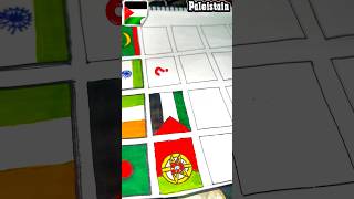 Palestine Flag Drawing | Easy Flag Art Tutorial 🇵🇸 | World Flags Drawing Challenge | Hand Drawing
