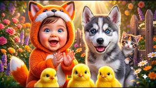 Baby Plays Hide & Seek with Cute Baby Animals! 🐶🐥🙈 | Where Is My Pet! Fun Video for Kids