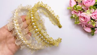 TIARA DE LUXO NA FITA DE ORGANZA/Linda e Fácil de Fazer #ribbonbow 🎀By Marina Mello