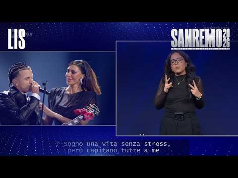 Video LIS | Sanremo 2026. Samurai Jay con Belén Rodríguez e Roy Paci cantano Baila Morena