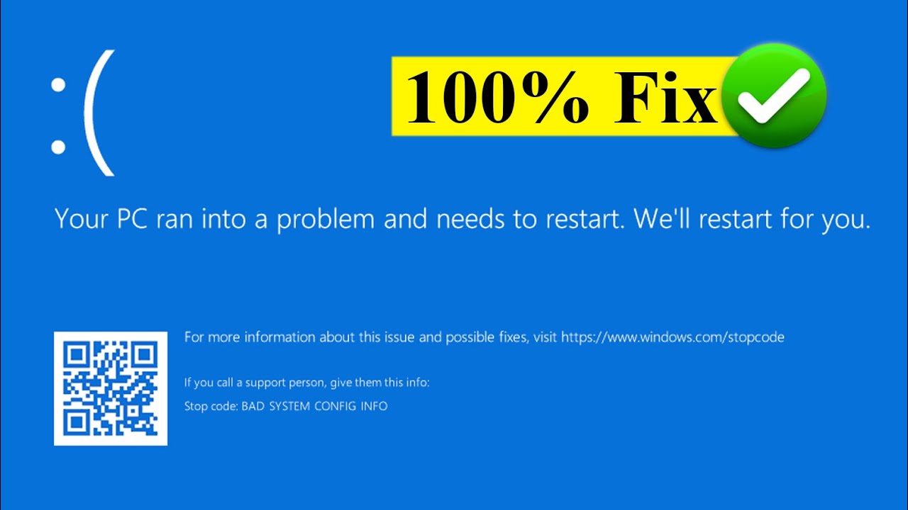 Your PC Ran Into a Problem and Needs to Restart | Fixed in 3 Easy Steps ...