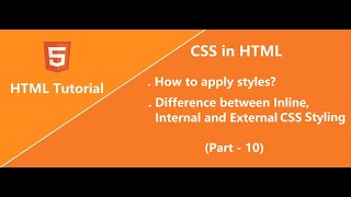 CSS in HTML - Part 10 | HTML Tutorial