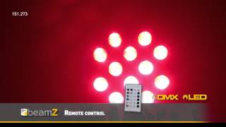 Beamz Flatpar 12X 3W Tri-Color Leds Dmx Ir 151.273