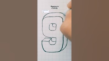 Easy drawing 3d number 9 | #shorts