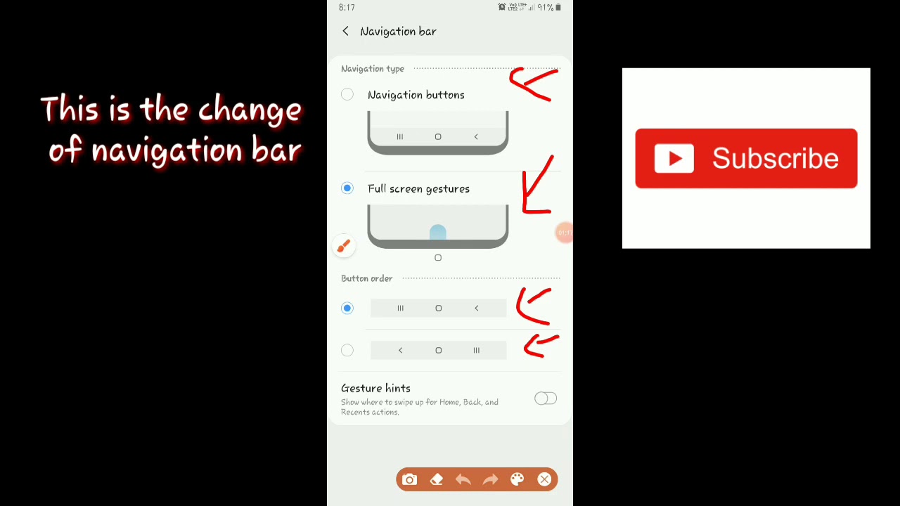 HOW TO CHANGE NAVIGATION BAR on android - YouTube
