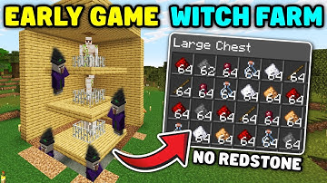 Minecraft - EARLY GAME WITCH FARM - No Redstone Required (1.21+)