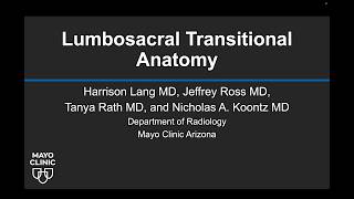 Lumbosacral Transitional Anatomy