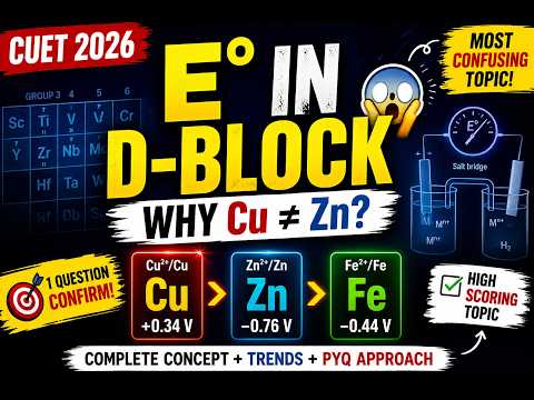 Standard Electrode Potential in D-Block | CUET 2026 Chemistry | Variation in Electrode Potential