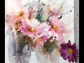 Watercolor/Aquarela - Demo - Pink Daisies