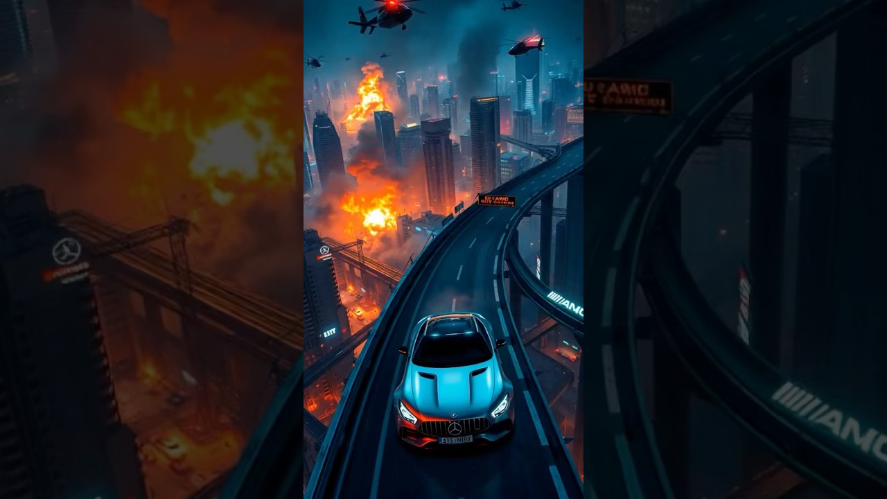 Futuristic City Under Siege Neon Apocalypse & High-Speed Escape | 4K Sci-Fi Art 