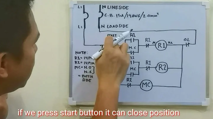 Clear Diagram For Motor Using Single Push Button (English Subtitle)