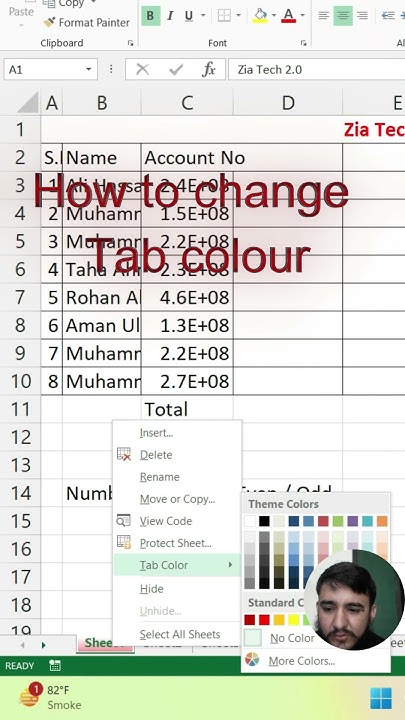 how-to-change-tab-colour-in-excel-shorts-video-highlight