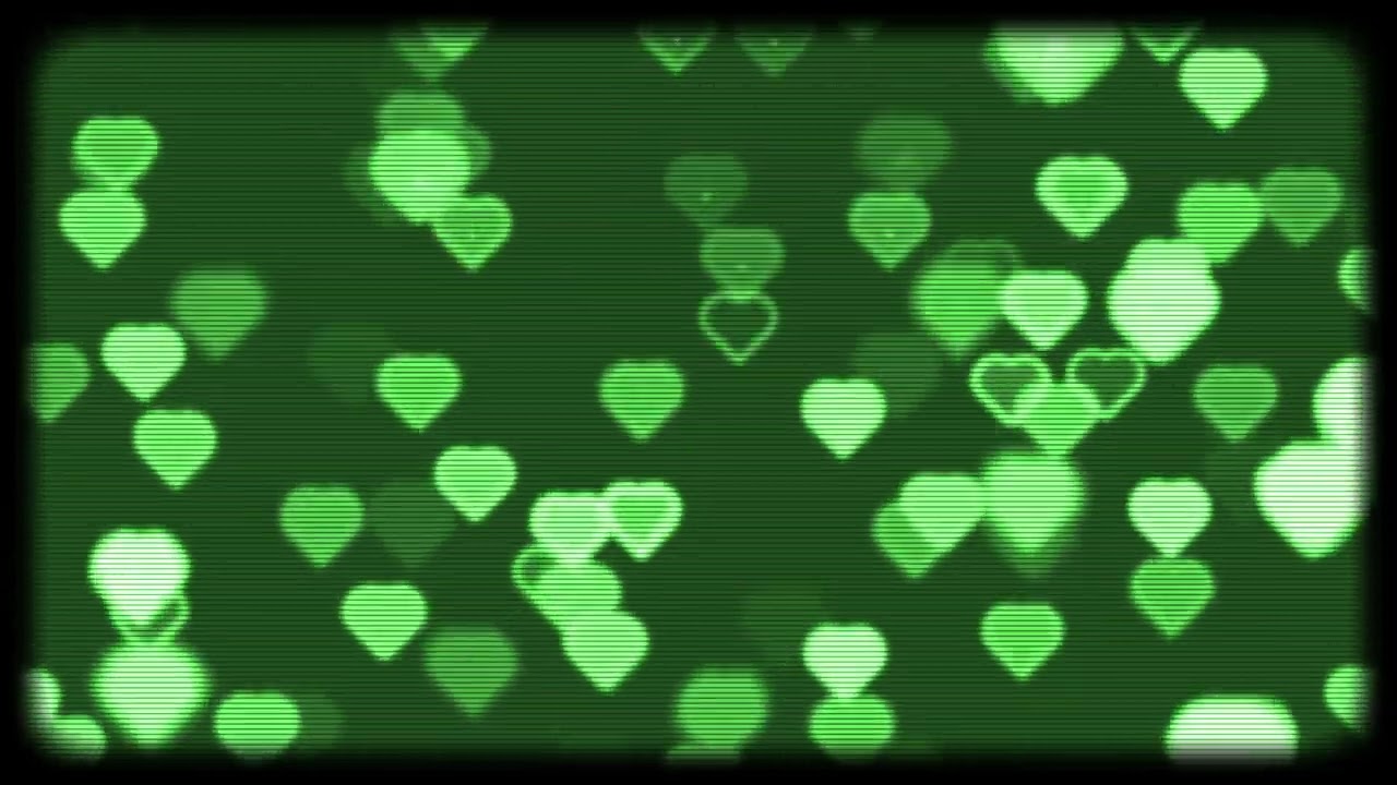 4K Falling Hearts Explosion NVG Night Vision Goggles Green View Copyright Free StockFootage Download