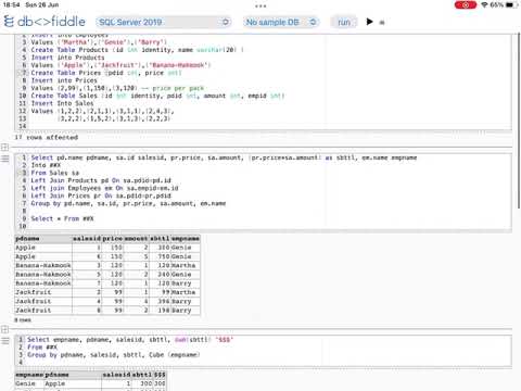 Simple Sales Orders Rollup Report , sql server
