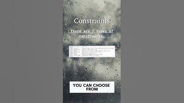 SQL Constraints Explained! #shorts #sql