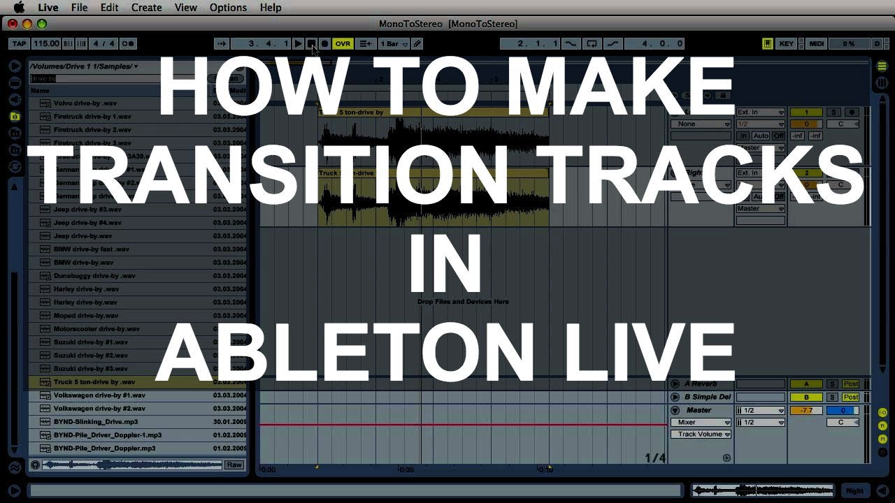 Making DJ Edits In Ableton Live - How To Make A BPM Transition - YouTube