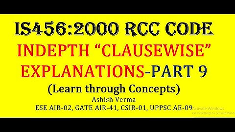 IS 456 Code Explanation|Part-9|RCC Code|Clausewise In-depth Discussion of Provisions|IESGATEWiz