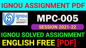 MPC-005 Solved Assignment 2021-22 in English, MPC 5 Solved Assignment 2022, MPC 5 Assignment