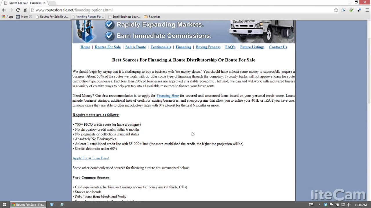 Financing Sources For Routes, Distributorships, or Businesses YouTube