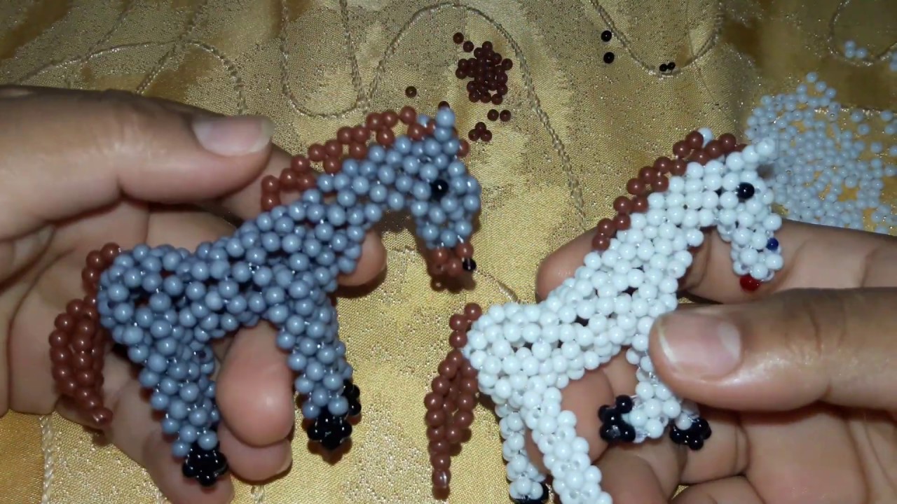 Caballo hecho con perlas o miçangas parte 1. Beaded horse