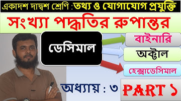 Decimal to Binary, Octal and Hexadecimal ||HSC ICT|| Chapter-3