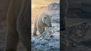 Polar Bear Crushes Solid Ice For Fish! 🐻❄️🧊