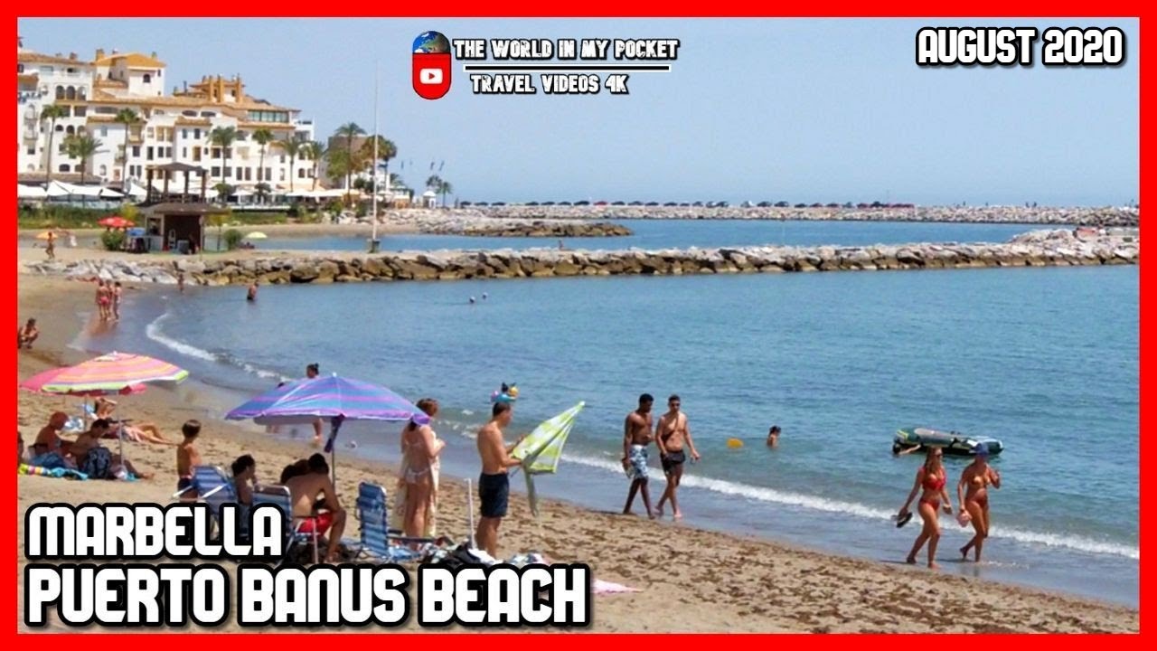 PUERTO BANUS, MARBELLA Beach Walk PUERTO BANUS Walking tour MALAGA Costa del Sol, Spain